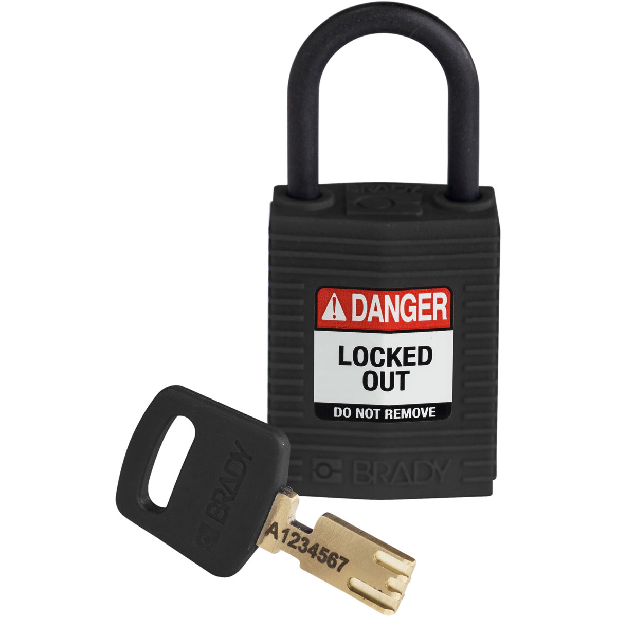 Brady LOTO-100 Key Weatherproof Nylon, Plastic Padlock, 4.72mm Shackle, 32.00mm Body
