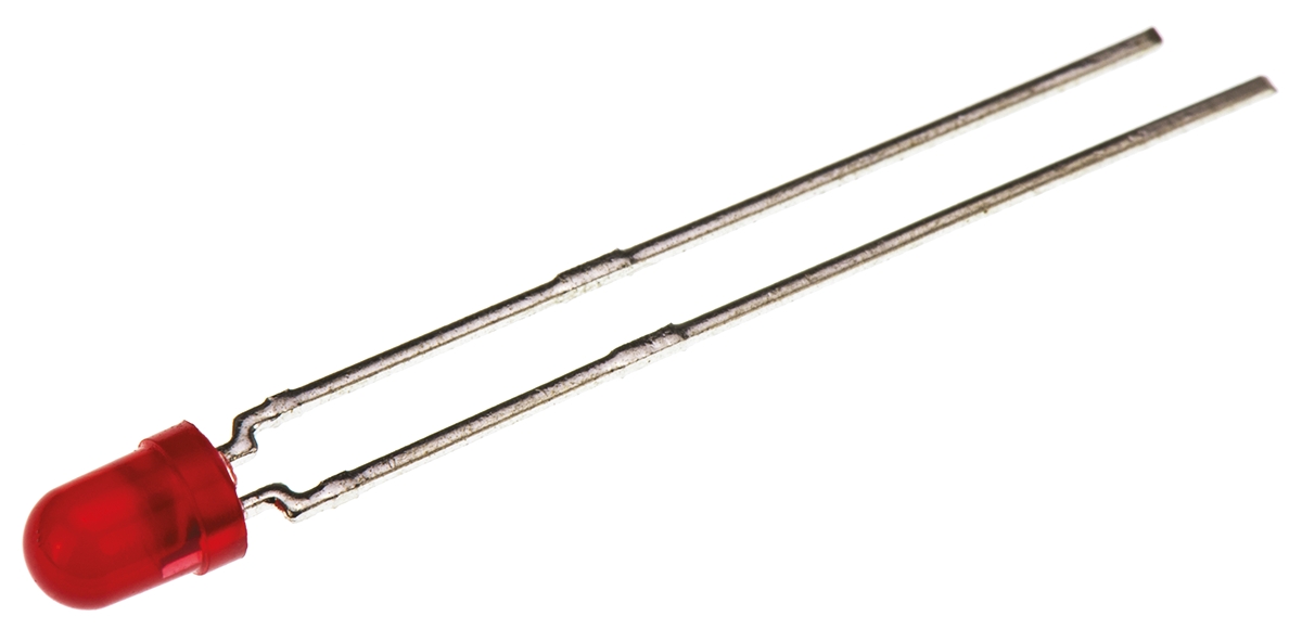 Vishay2 V Red LED 3mm Through Hole, TLHR4400
