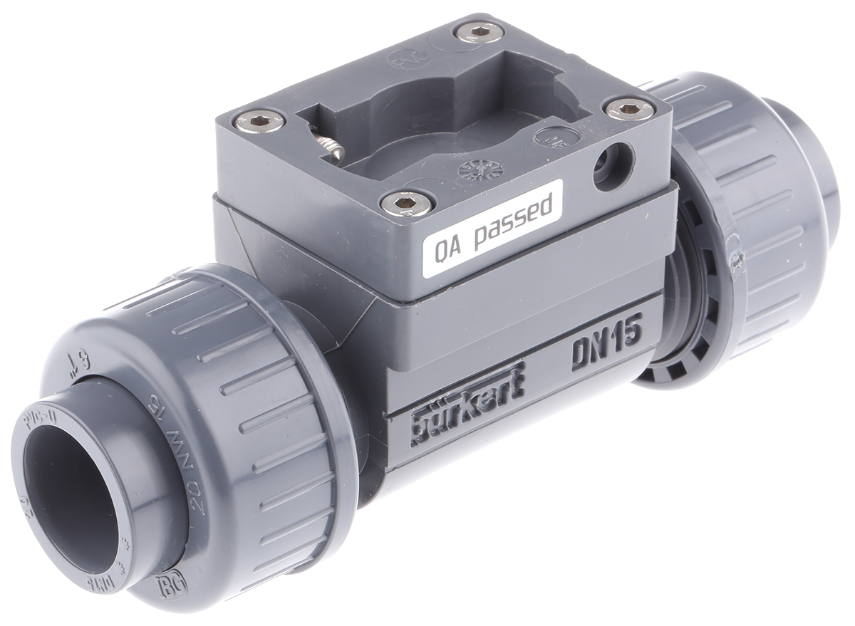 Burkert PVC In-line Flow Sensor Fitting 1/2in Straight Flow Adapter 1 in Rc