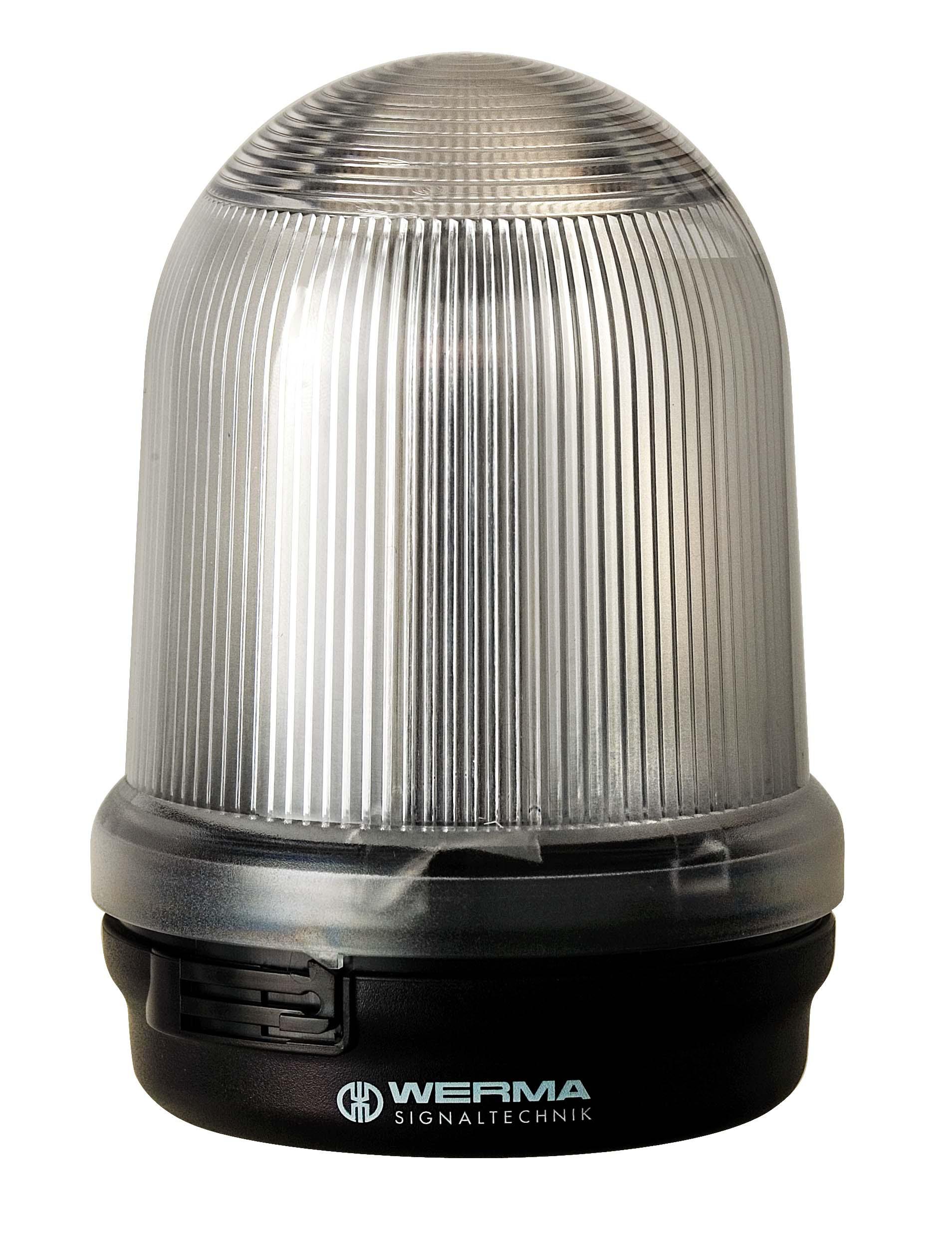 Werma 826 Series Clear Continuous lighting Beacon, 12 → 230 V, Base Mount, Filament Bulb