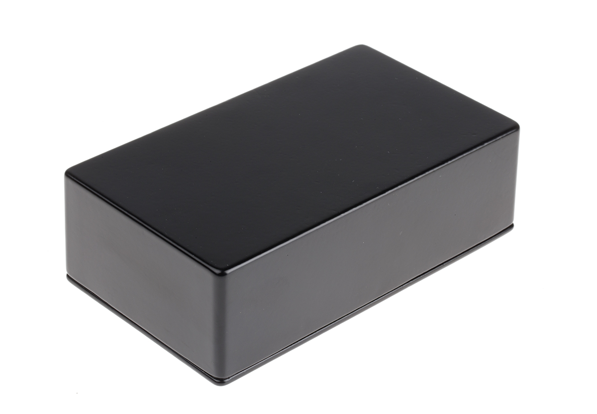 RS PRO Black Die Cast Aluminium Enclosure, IP54, Black Lid, 152 x 82 x 49.75mm
