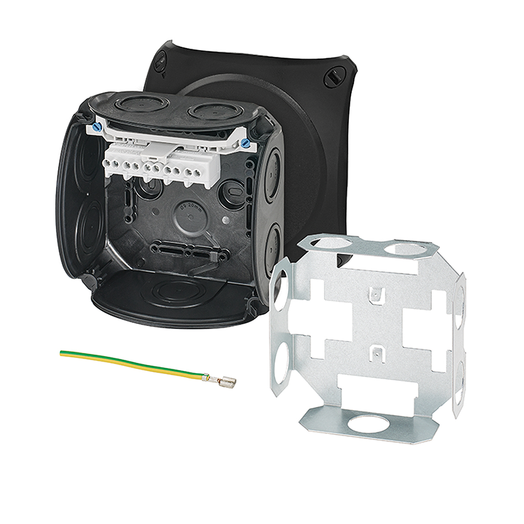 HENSEL DK Series Black Polypropylene Terminal Box, IP66, 5 Terminals, 77 x 130 x 130mm