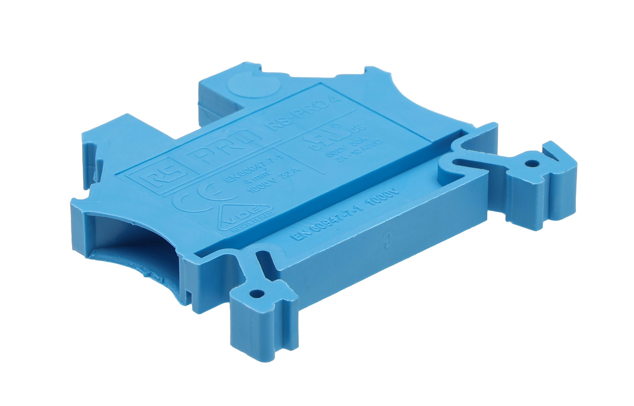 RS PRO Blue, Single-Level, Cage Clamp Termination