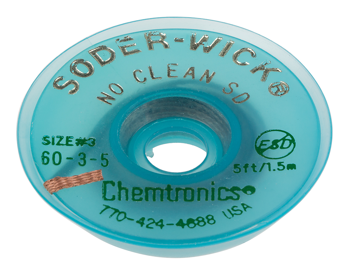 Chemtronics 1.5m No Clean Desoldering Braid, Width 2mm