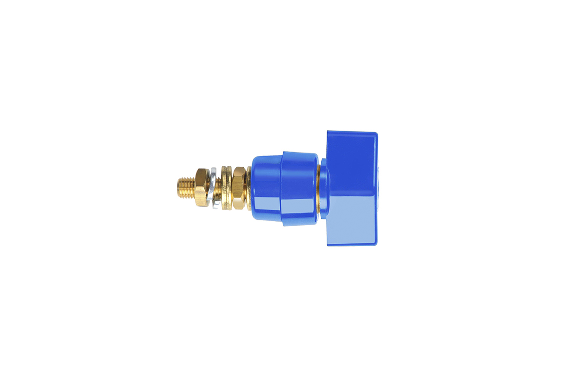 Schutzinger 4mm Blue Terminal Post, 1kV, 63A, M6 x 0.75 Thread