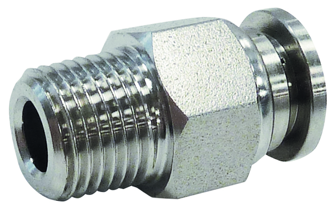 RS PRO Stainless Steel 316 Male Pneumatic Straight Threaded-to-Tube Adapter, NPT 1/4 Male 8mm Threaded