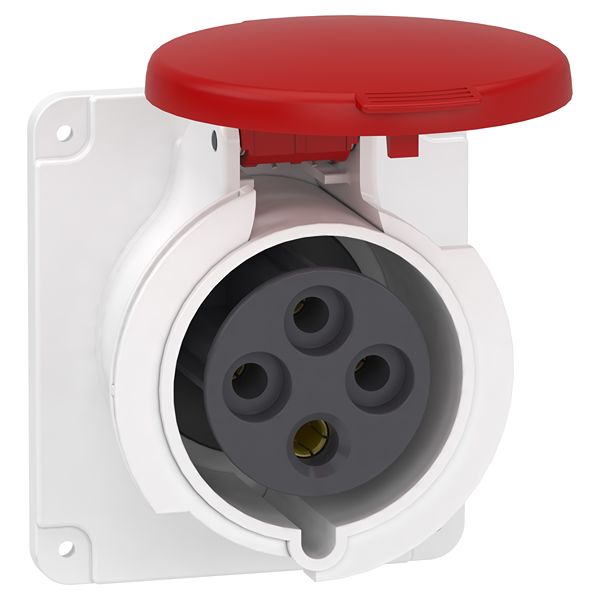 Schneider Electric, Mureva IP44 Grey Panel Mount 3P + E Industrial Power Socket, Rated At 32A, 415 V