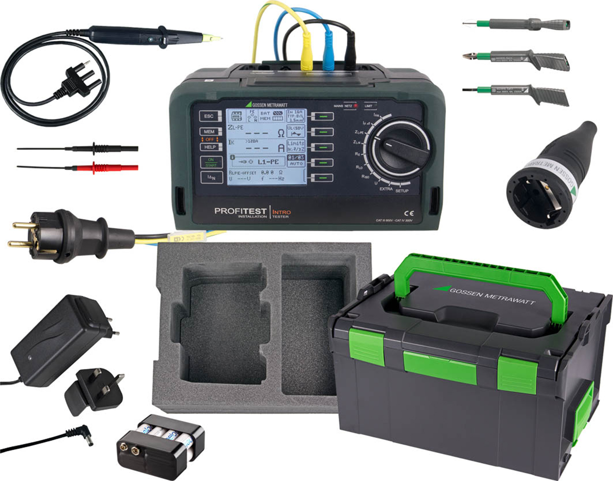 Gossen Metrawatt Master Package PROFITEST INTRO Electrical Tester, 3700V , Earth Resistance Measurement
