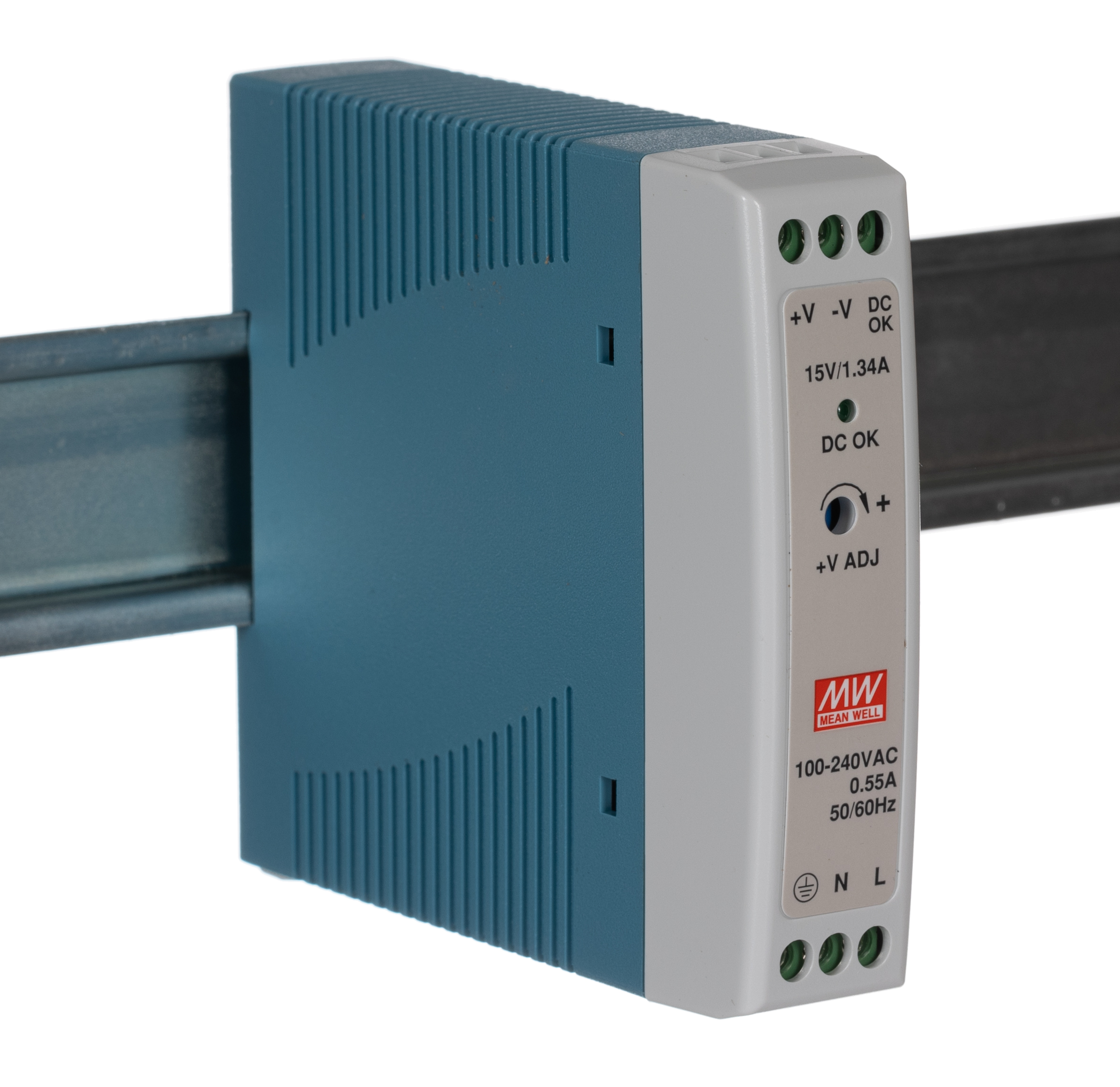 MEAN WELL MDR Switched Mode DIN Rail Power Supply, 85 → 264V ac ac Input, 15V dc dc Output, 1.34A Output, 20W