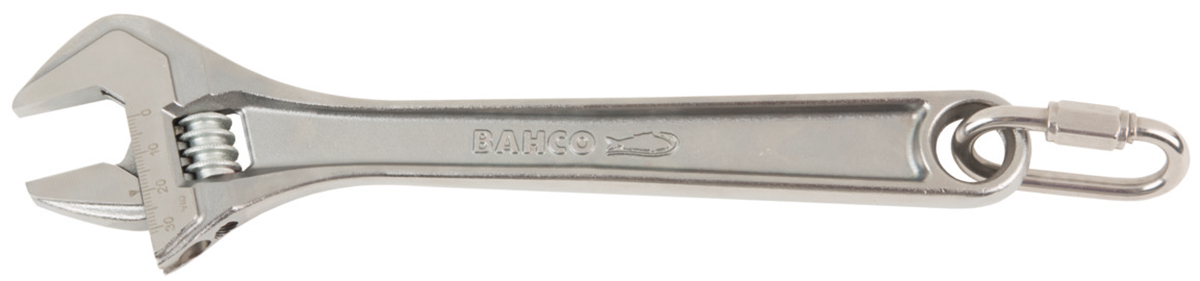Bahco Adjustable Spanner, 255 mm Overall, 30mm Jaw Capacity, Metal Handle