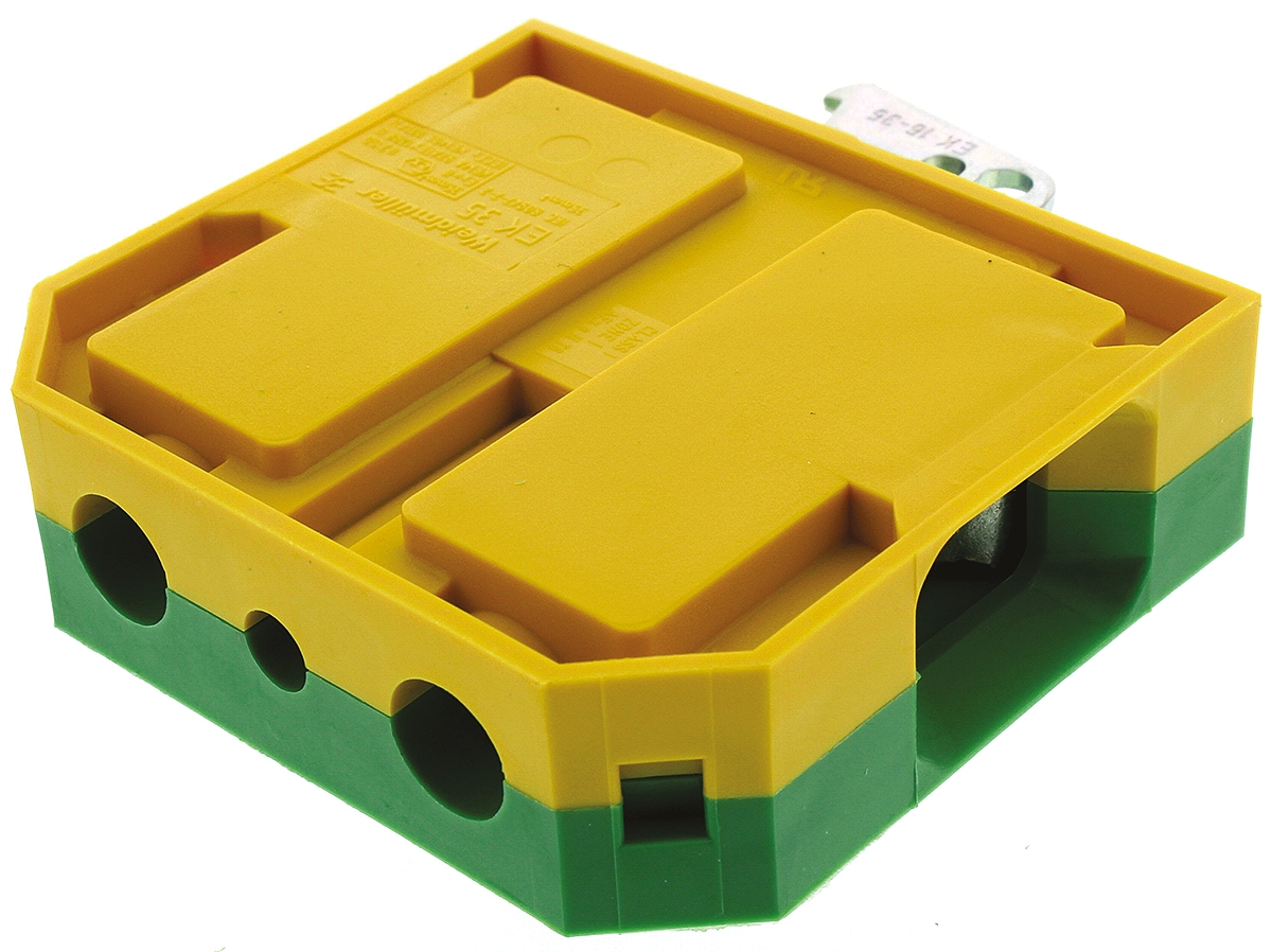 Weidmuller 2-Way EK 35 Earth Terminal Block, 6 → 2 AWG Wire, Screw Down, Nylon Housing, ATEX