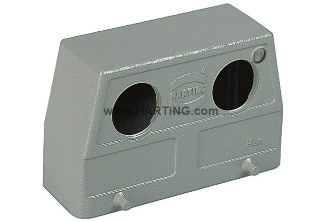 HARTING Han B Heavy Duty Power Connector Hood, M25 x 2 Thread, Angled