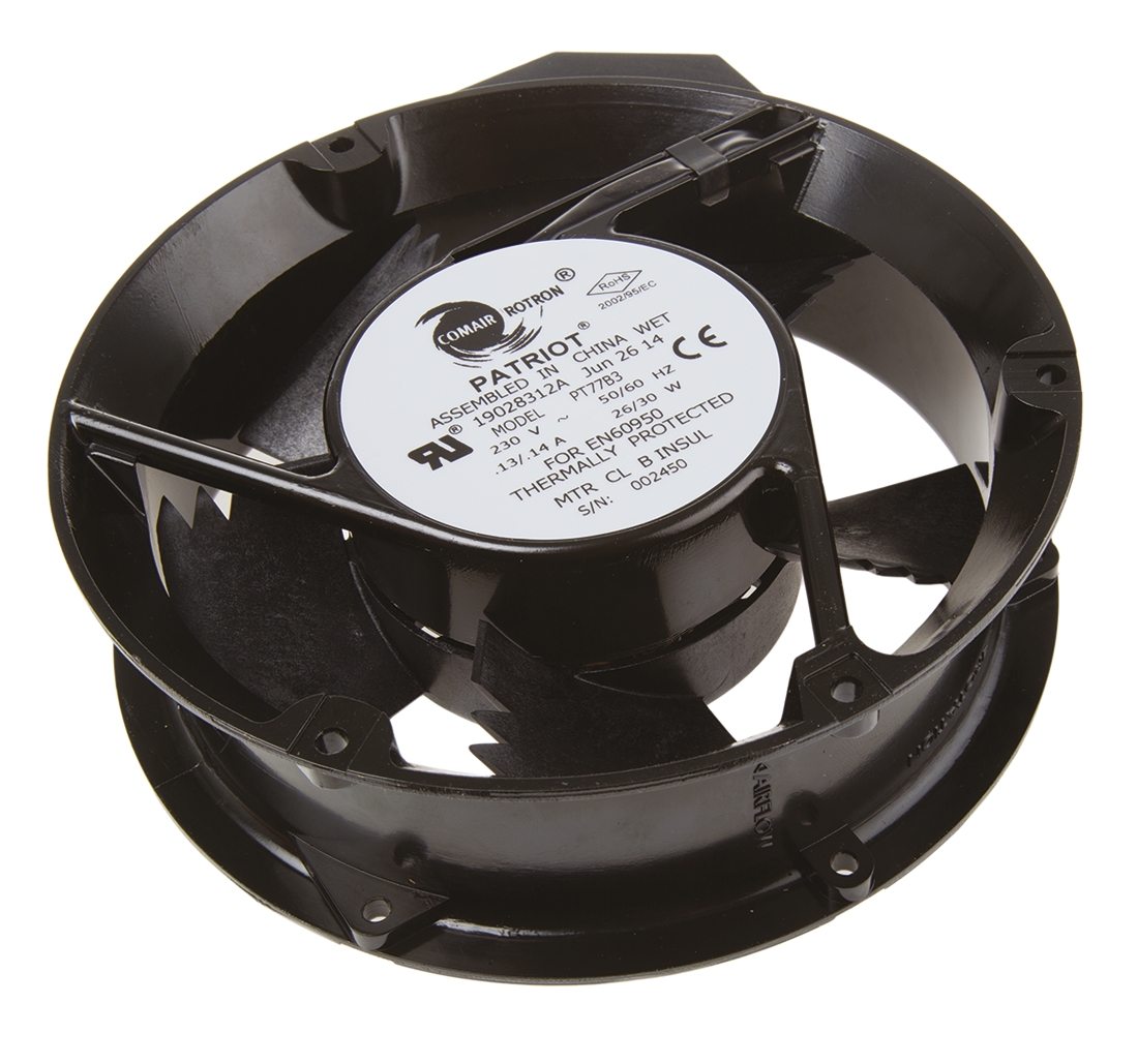 COMAIR ROTRON Patriot Series Axial Fan, 230 V ac, AC Operation, 400m³/h, 30W, 140mA Max, 171.4 x 50mm