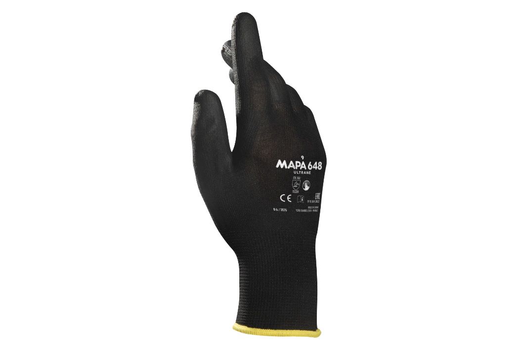 Mapa ULTRANE 648 Black Polyurethane Work Gloves, Size 11