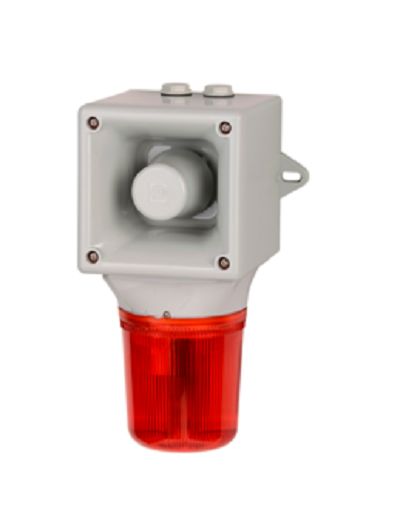 e2s AB105LDA Series Amber, Blue, Clear, Green, Red, Yellow LED Beacon, 24 V, IP65, Wall Mount, 113dB at 1 Metre