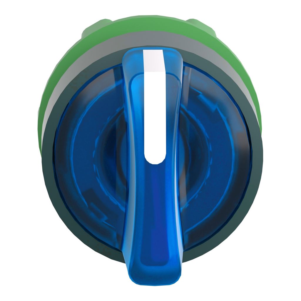 Schneider Electric Harmony XB5 Series 3 Position Selector Switch Head, 22mm Cutout, Blue Handle