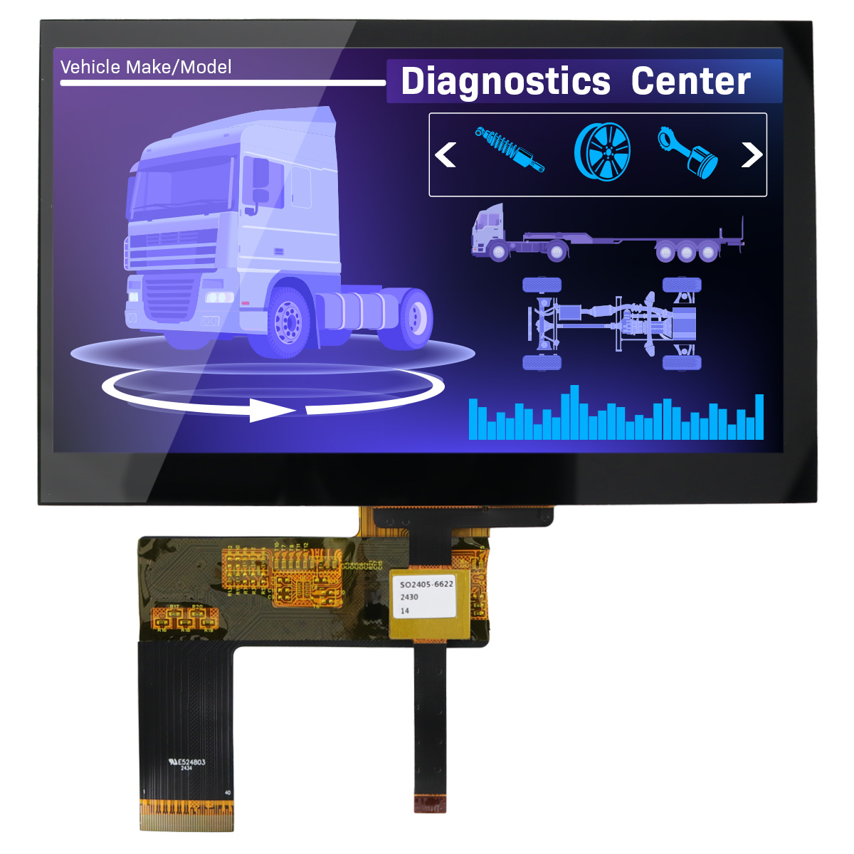 NEWHAVEN DISPLAY INTERNATIONAL NHD-7.0-800480AF-LSXP-CTP TFT LCD Display Module / Touch Screen, 7in WVGA, 800 x