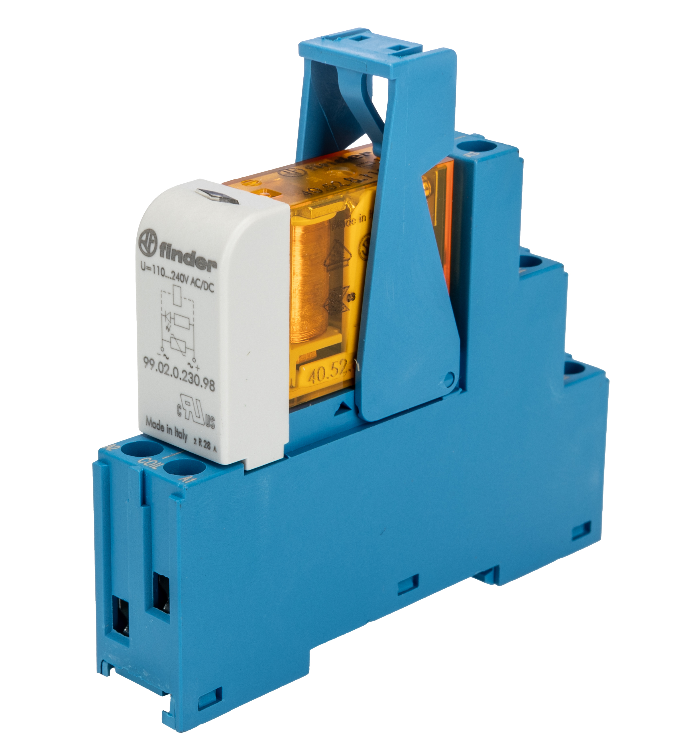 Finder 48 Series Interface Relay, DIN Rail Mount, 110V ac Coil, DPDT, 2-Pole