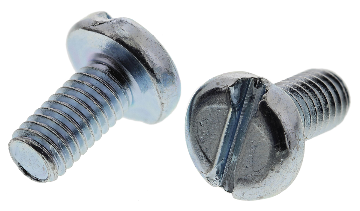RS PRO Slot M6 Pan Steel Machine Screws DIN 85 x 12.0mm