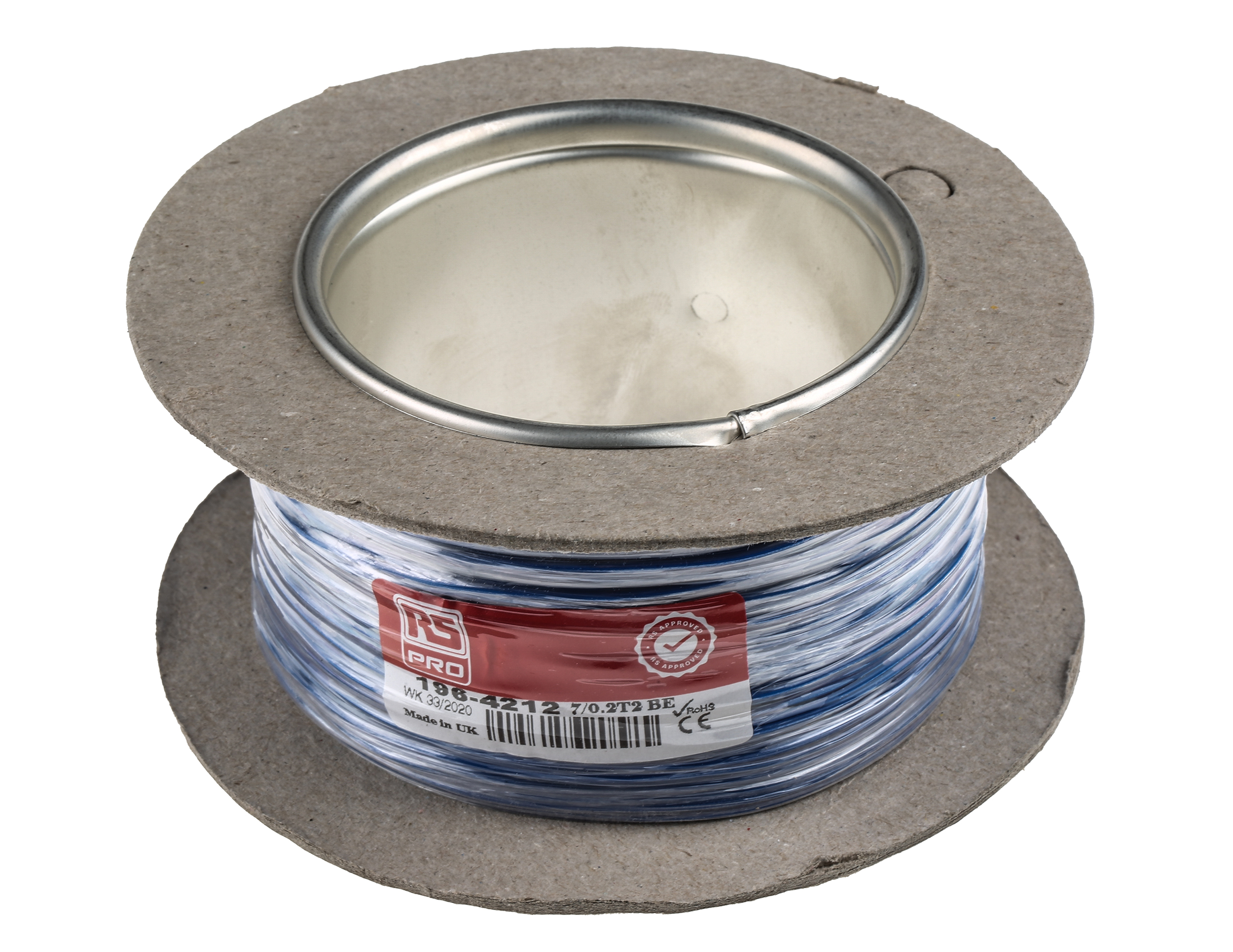 RS PRO Blue 0.2mm² Hook Up Wire, 24 AWG, 7/0.2 mm, 100m, PVC Insulation