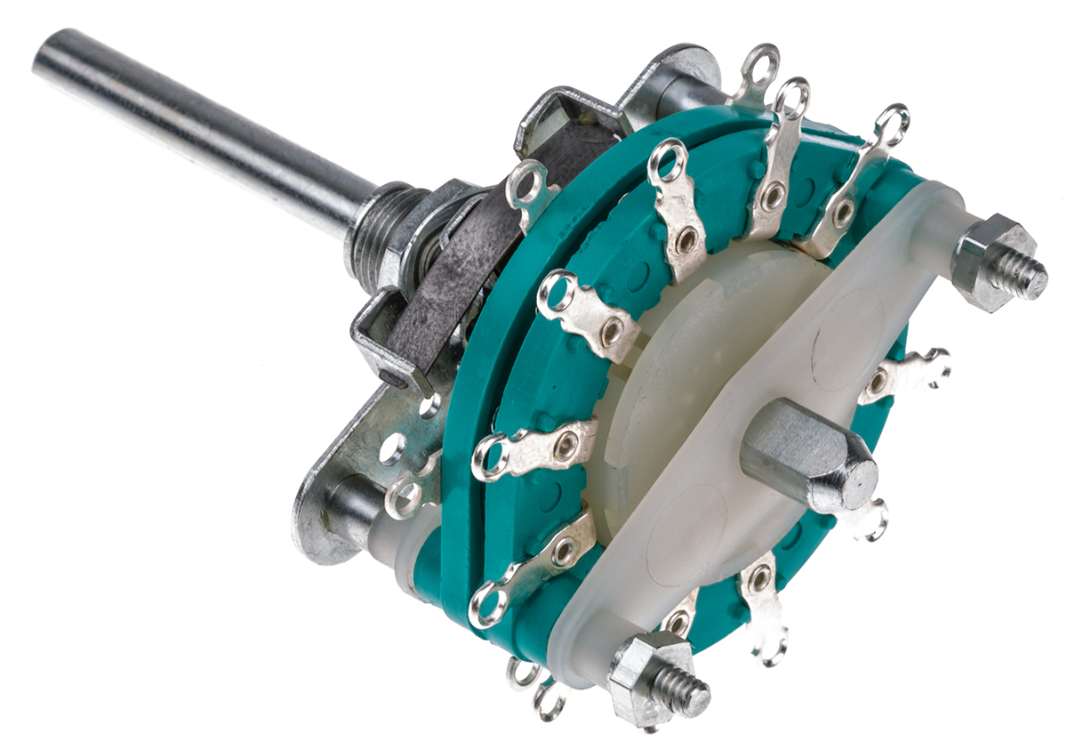 NSF, 6 Position DP6T Rotary Switch, 6 A @ 250 V ac, Solder