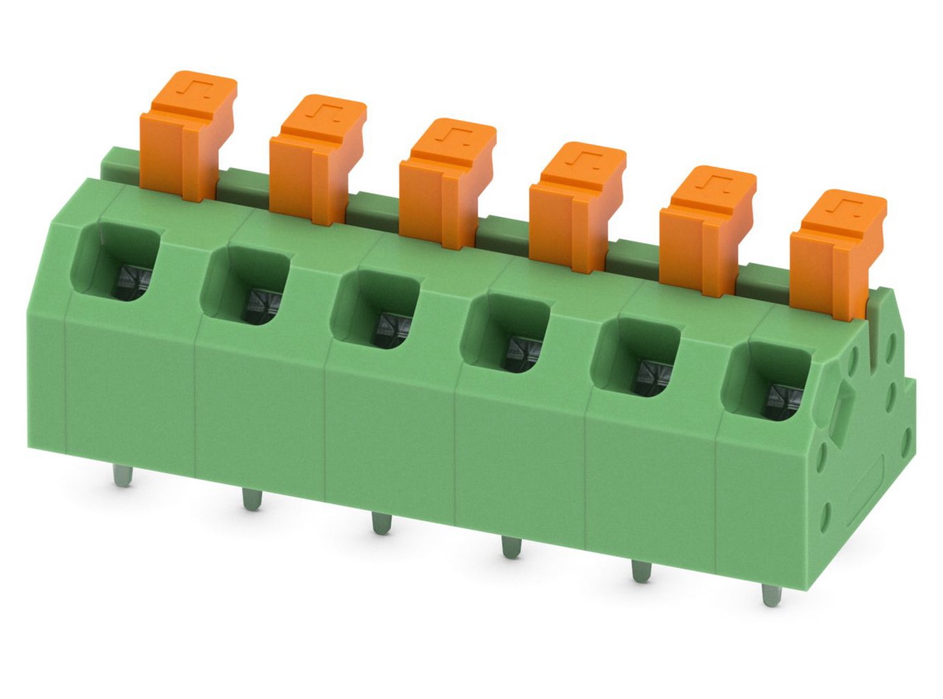 Phoenix Contact SPTAF 1/ 6-5.0-LL Series PCB Terminal Block, 6-Contact, 5mm Pitch, Through Hole Mount, 1-Row