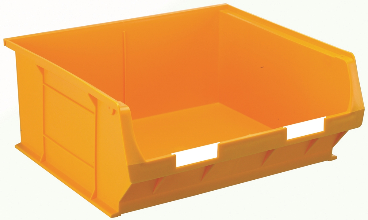 RS PRO PP Storage Bin, 376mm x 419mm x 180mm, Yellow