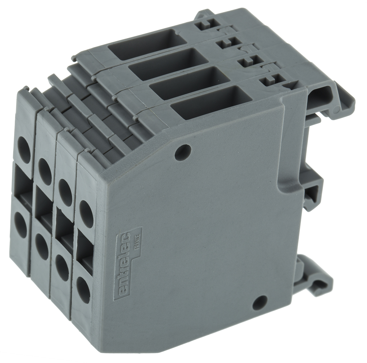 Entrelec Distribution Block, 4 Way, 4mm², 32A, 800 V, Grey