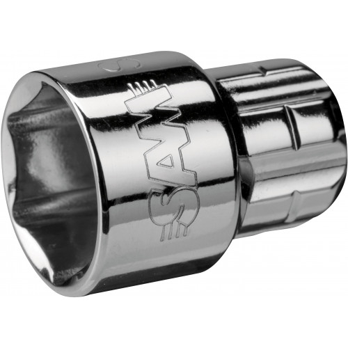 SAM 1/2 in Drive 30mm Pass Through Socket, 6 point, 23.72 mm Overall Length