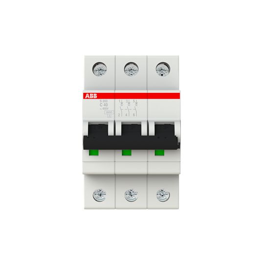 ABB System Pro M Compact S200 MCB, 3P, 40A Curve C, 400V AC, 12V DC, 6 kA Breaking Capacity