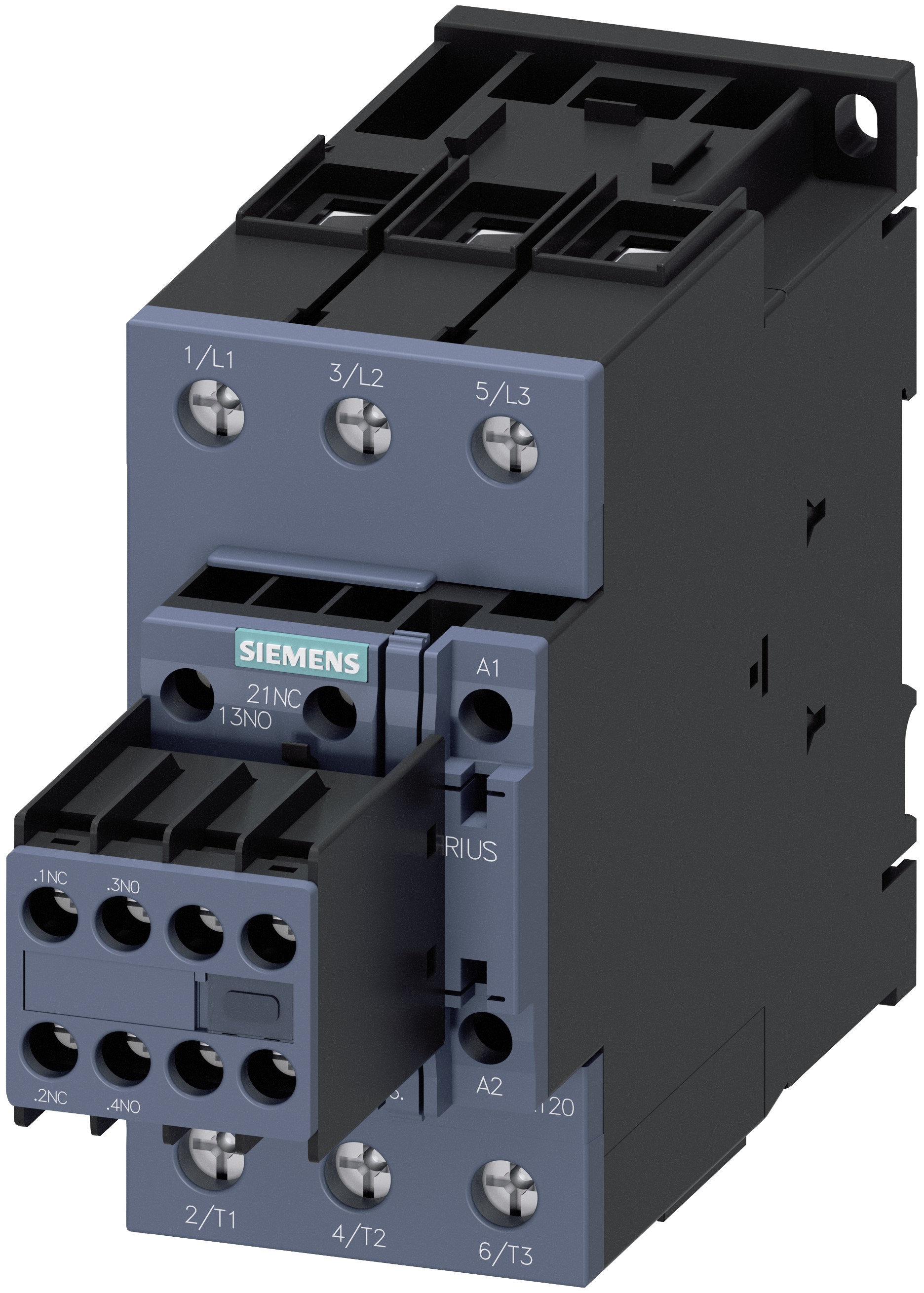 Siemens SIRIUS 3RT Size S2, 3RT2 Contactor, 24 V dc Coil, 3-Pole, 50 A, 22 kW, 2NO + 2NC
