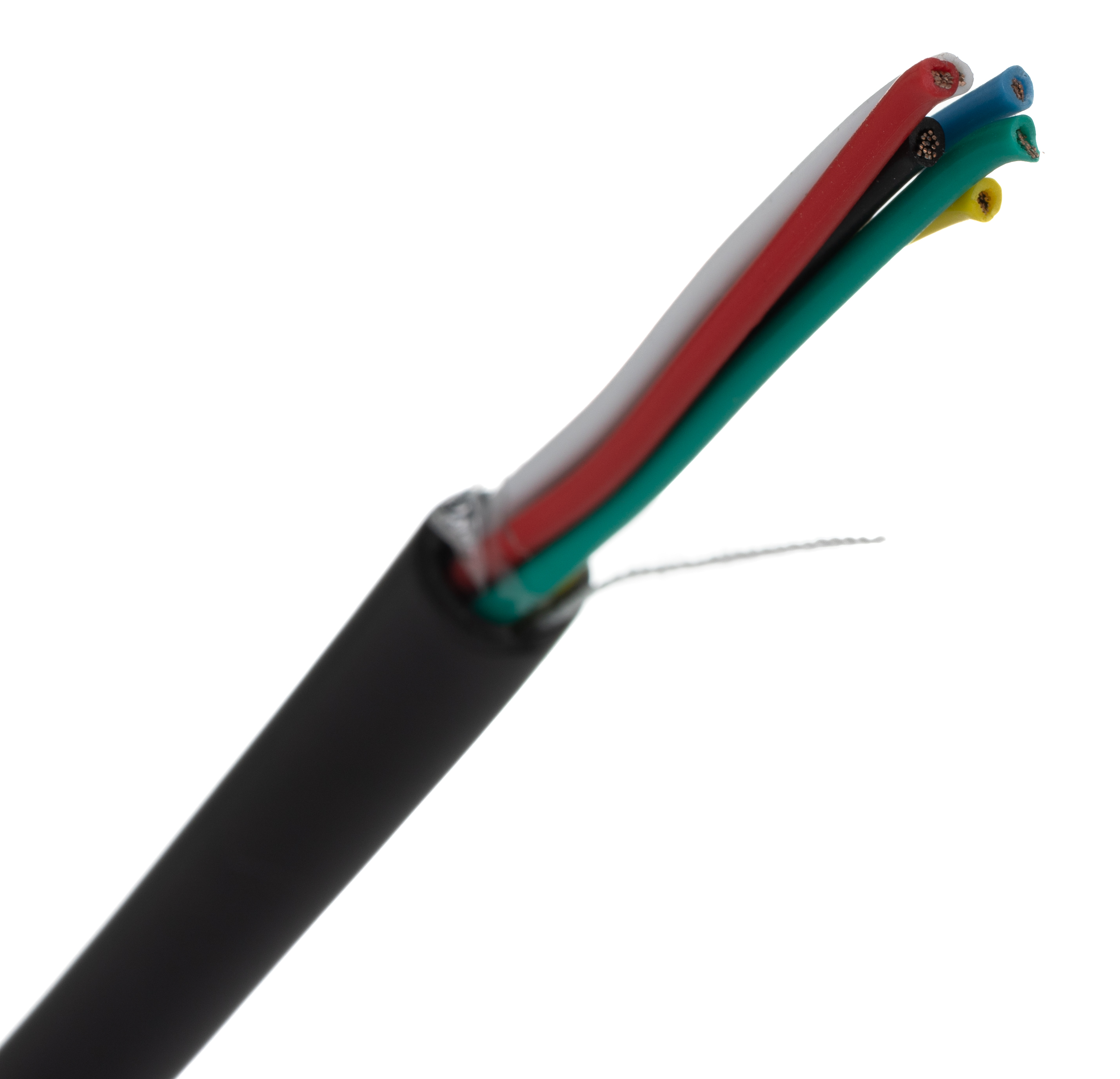 RS PRO Multi-Core Industrial Cable, 6 Cores, 0.22 mm², Screened, 25 m, Black Polyvinyl Chloride Sheath