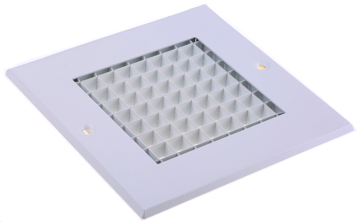 RS PRO White Aluminium Grille, Eggcrate Slat, 125 x 125mm