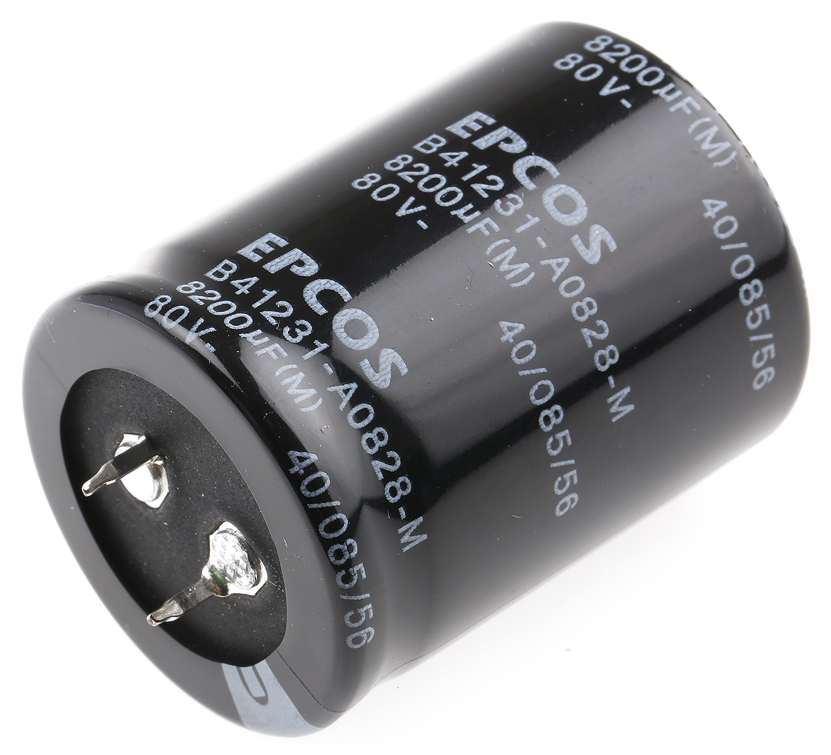 EPCOS 8200μF Aluminium Electrolytic Capacitor 80V dc, Snap-In - B41231A0828M060
