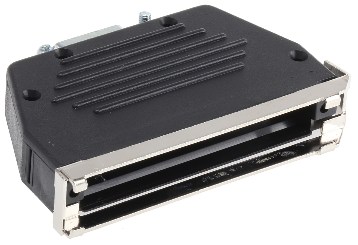 MH Connectors MHED Series Thermoplastic Angled, Straight D Sub Backshell, 37 Way, Strain Relief