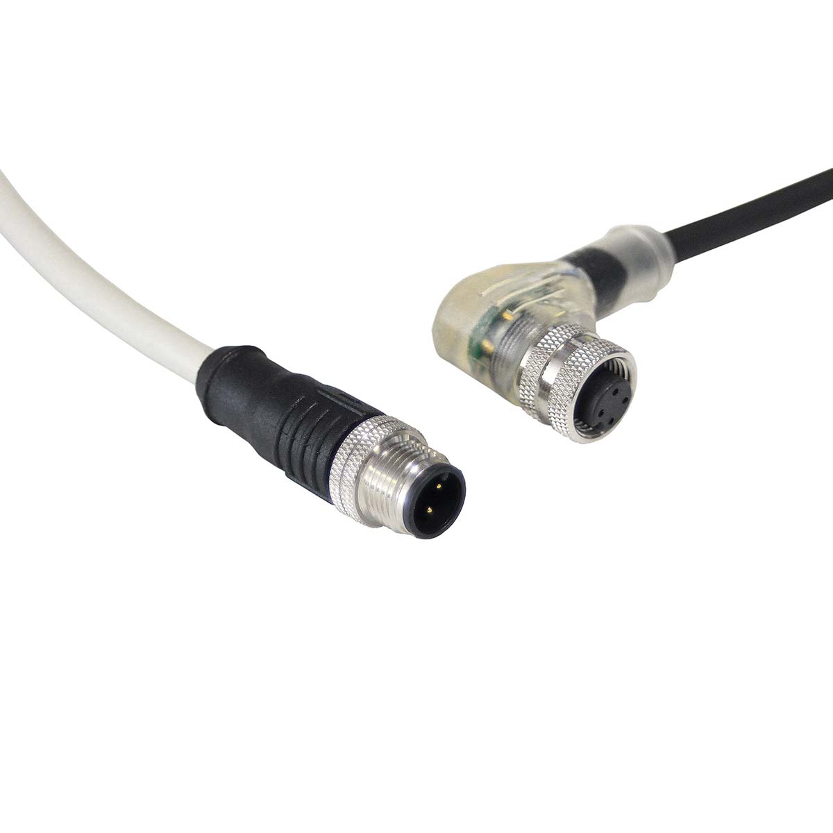 Bulgin Female 4 way M12 to Male 4 way M12 Sensor Actuator Cable, 300 mm