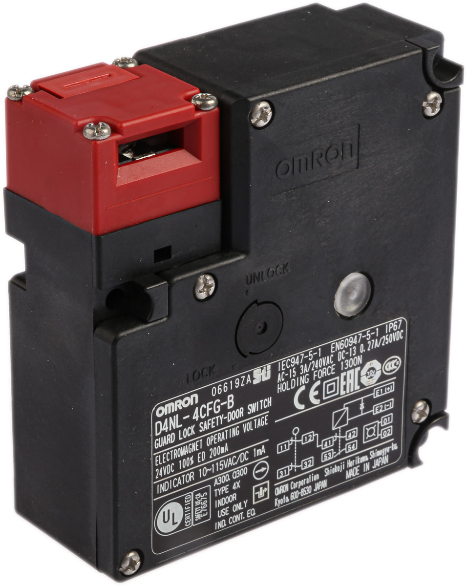Omron D4NL Series Solenoid Interlock Switch, Power to Lock, 24V dc