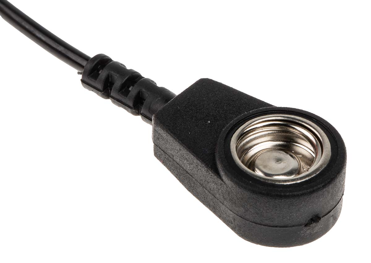 RS PRO ESD Grounding Wrist Strap & Cord Set With 4 mm Stud