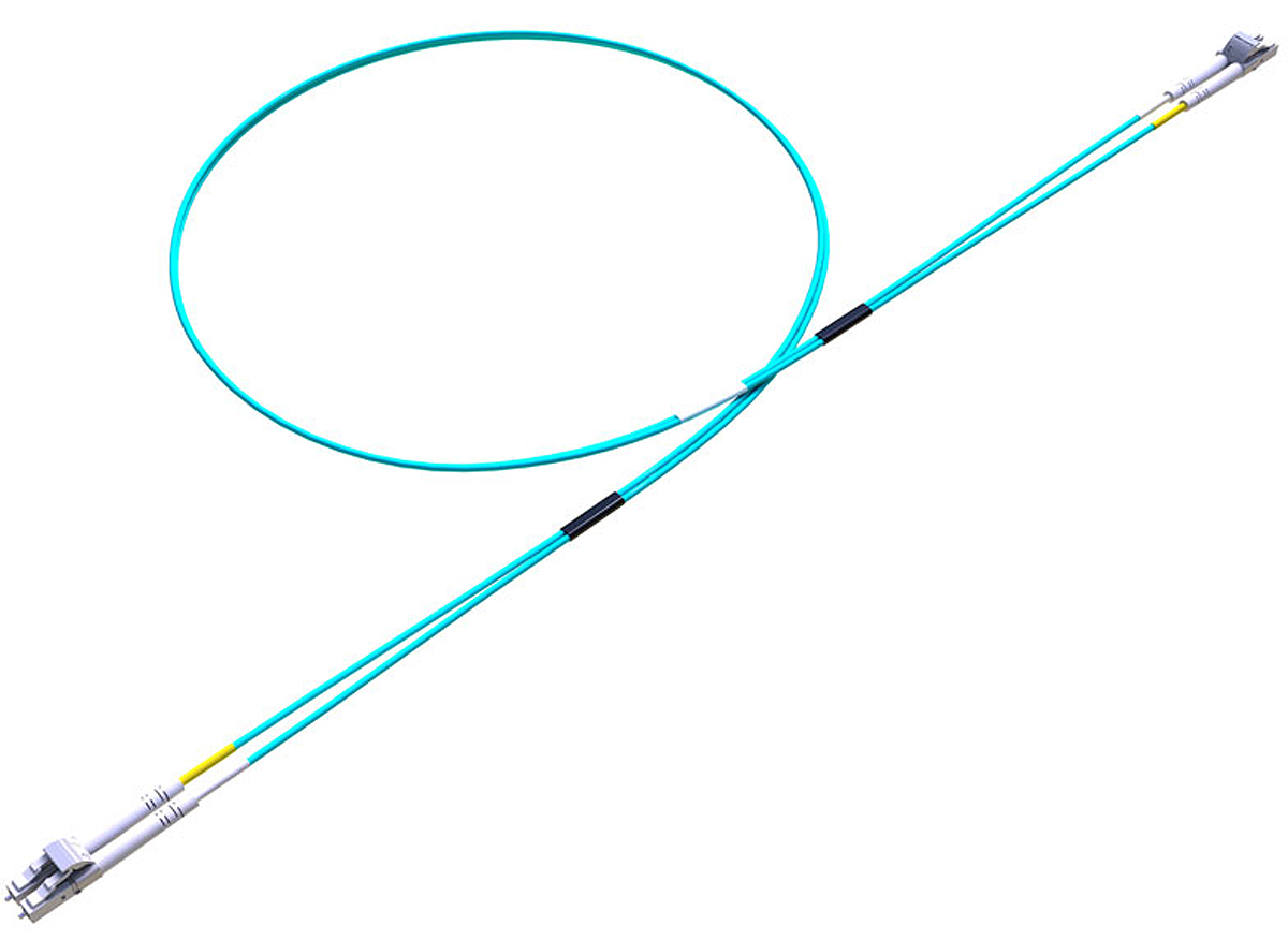 RS PRO LC to LC Duplex Multi Mode OM3 Fibre Optic Cable, 900μm, Blue, 10m