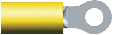 TE Connectivity, PIDG Insulated Ring Terminal, M4 Stud Size, 2.6mm² to 6.6mm² Wire Size, Yellow