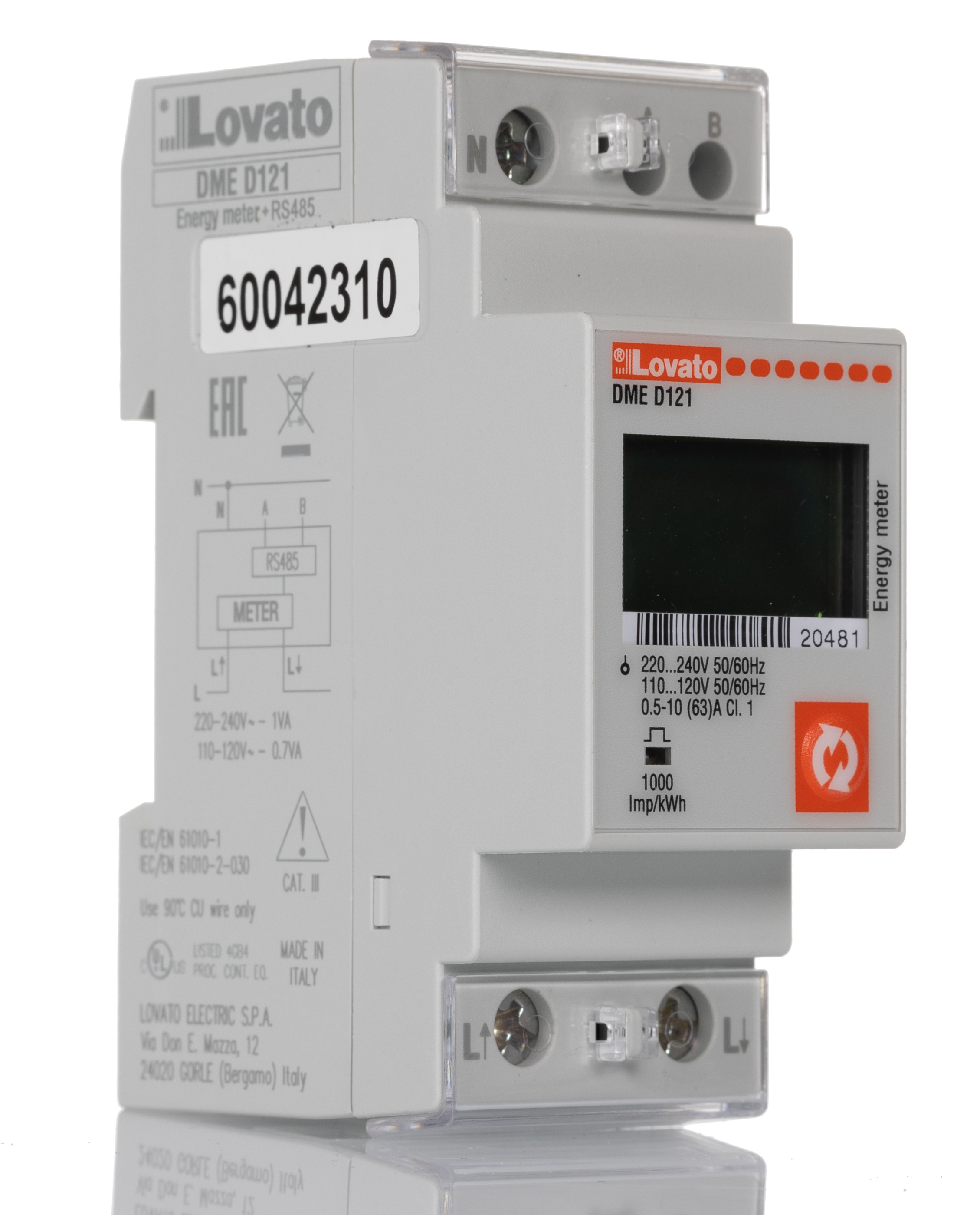 Lovato 1 Phase LCD Energy MeterElectronic