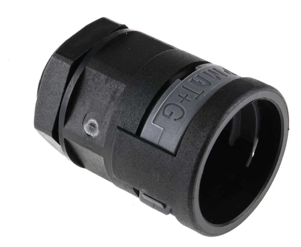 PMA Straight, Conduit Fitting, 23mm Nominal Size, M25, PA 6, Black IP68 rating