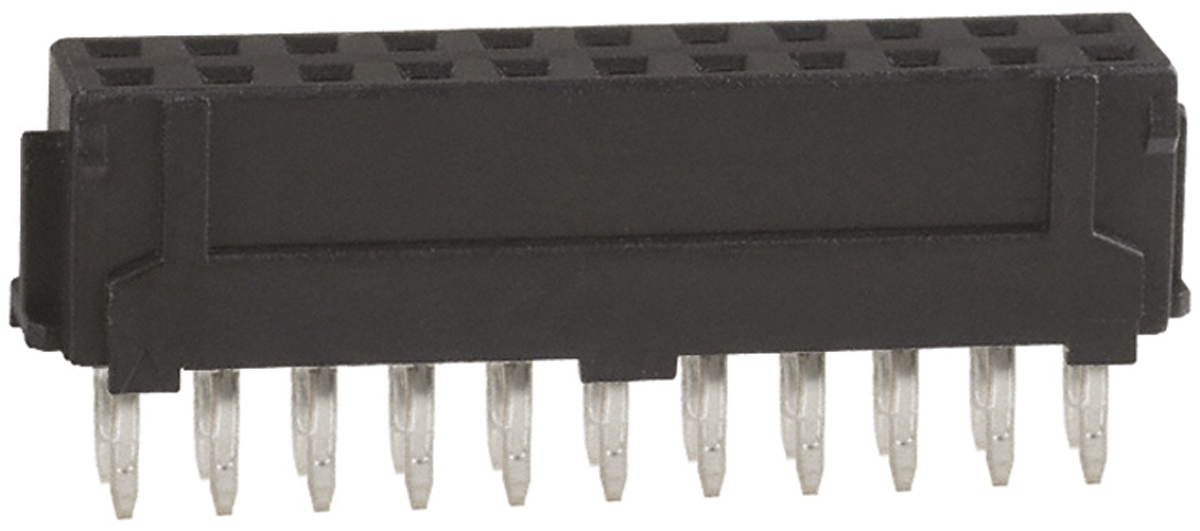 Hirose DF11 Series Straight Through Hole Mount PCB Socket, 22-Contact, 2-Row, 2.0mm Pitch, Solder Termination