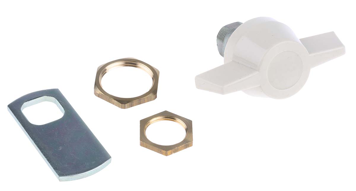 Euro-Locks a Lowe & Fletcher group Company Camlock, 13.2mm Panel-to-Tongue, 22.3 x 19.2mm Cutout, Handle Unlock