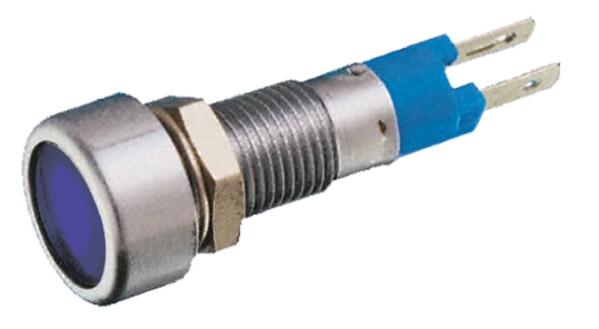 Signal Construct Blue Panel Mount Indicator, 24 → 28V, 8mm Mounting Hole Size, IP67