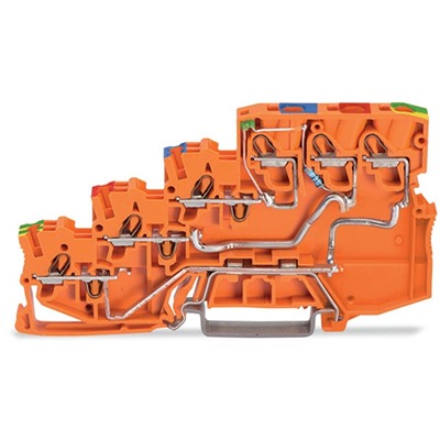 WAGO 2000-5457/1102-953 TOPJOB S Series Orange, 1mm², 4-Level, Push-In Cage Clamp Termination