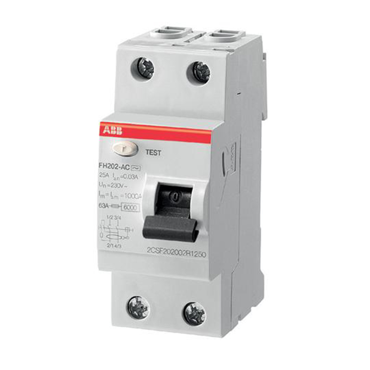 ABB FH200 RCCB, 40A, 2 Pole, 30mA, Type AC, 230V