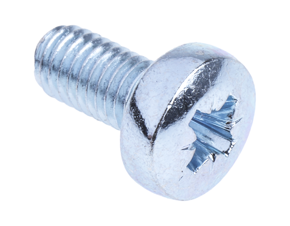 RS PRO Pozidriv M5 Pan Steel Machine Screws DIN 7985Z x 10.0mm
