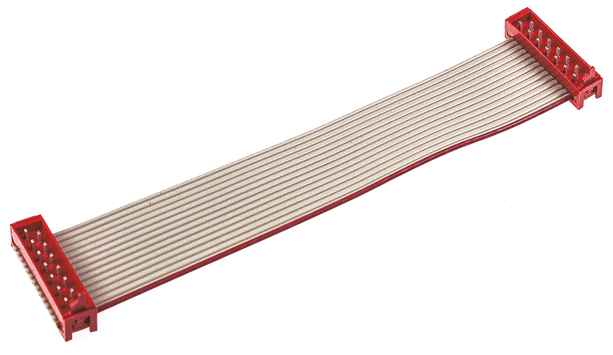 TE Connectivity Micro-MaTch Series Flat Ribbon Cable, 14-Way, 1.27mm Pitch, 100mm Length, Micro-MaTch IDC to
