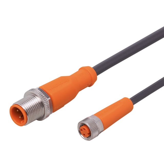 ifm electronic Male 3 way M12 to Female 3 way M8 Communication Cable, 3 m